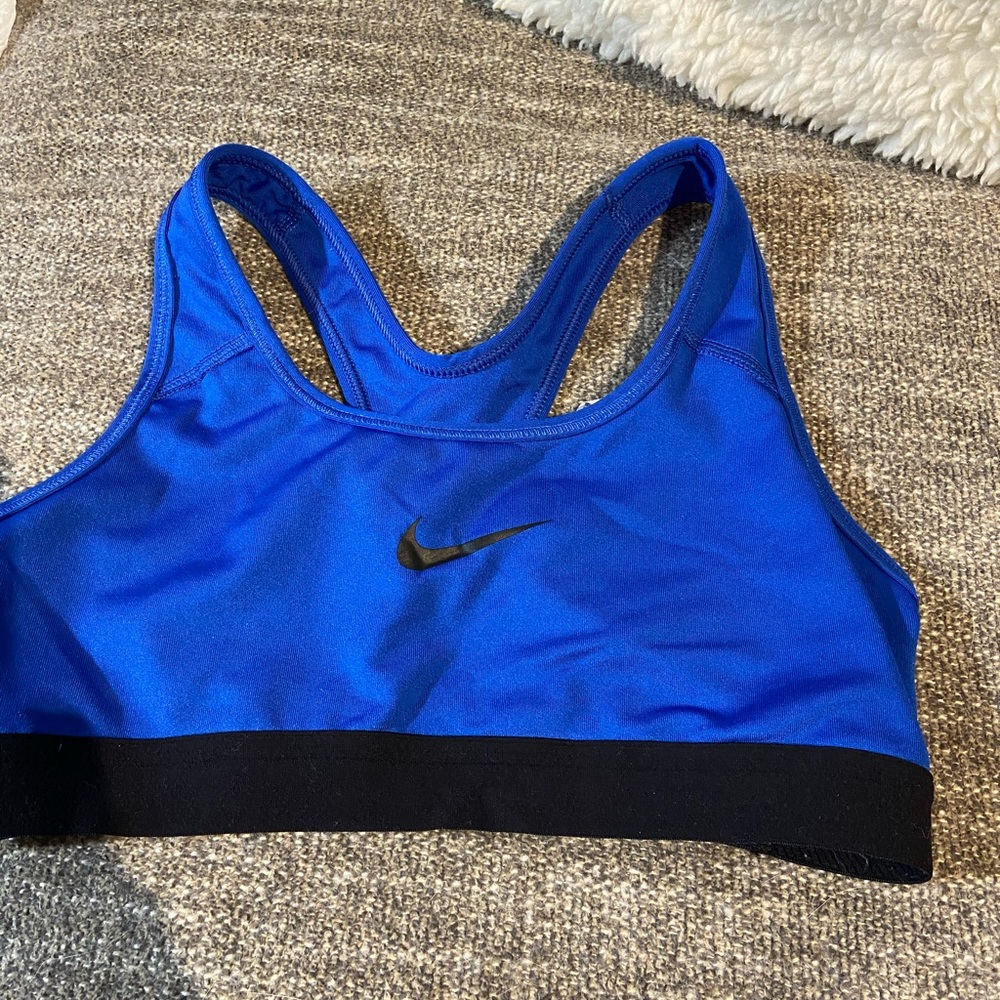 Blue Nike sports bra